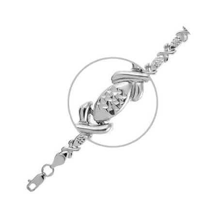 Серебряный браслет Ролекс с родированием