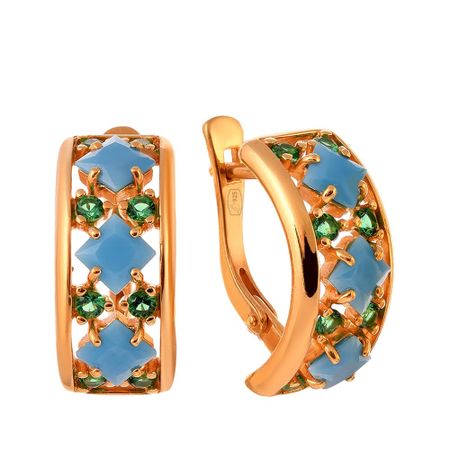 Серьги SOKOLOV из серебра с ситаллами и фианитами