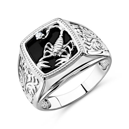 Серебряная печатка с фианитом