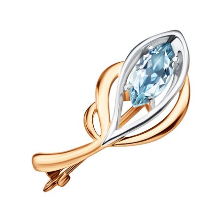 Золотая брошь с топазом