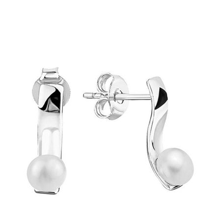 Серебряные серьги с жемчугом и родированием серебряные кольца для салфеток с жемчугом из 12 штук