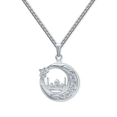 Серебряная мусульманская подвеска с фианитом