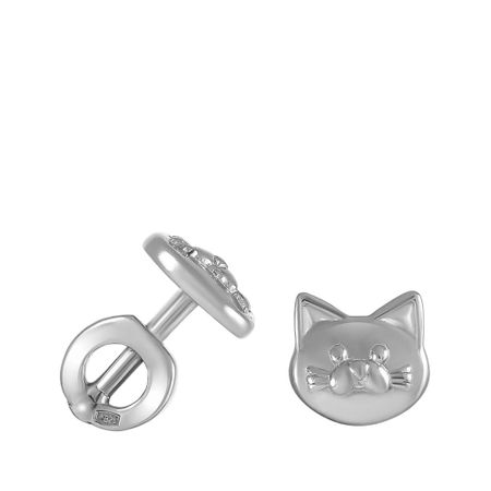 Серьги-пусеты Кошка из серебра нюта яковлева кошка шкодя и ее маленькое королевство