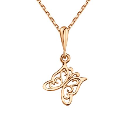 Серебряная подвеска Бабочка с позолотой светящаяся подвеска бабочка dreamburgh