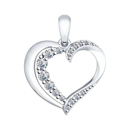Подвеска SOKOLOV Сердце из серебра с фианитами