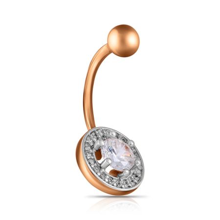 Пирсинг из золота с фианитами