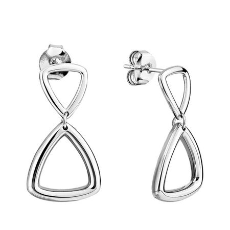 Серебряные серьги Треугольники с родированием путешествия подбери и приклей треугольники