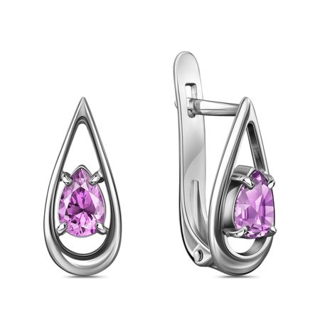 Серебряные серьги с аметистами