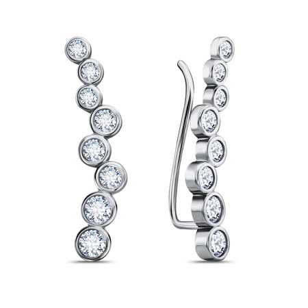 Серебряные серьги с фианитами