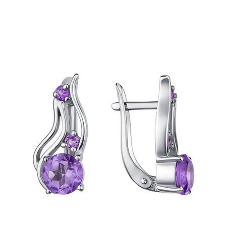 Серьги из серебра с аметистами