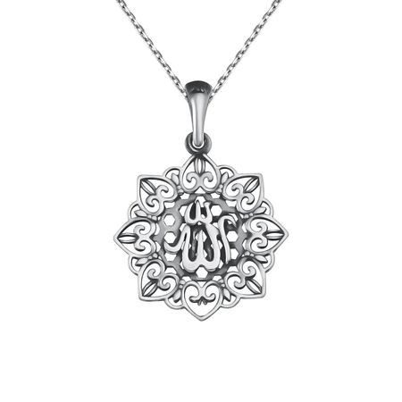 Серебряная мусульманская подвеска с чернением
