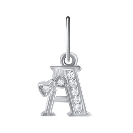 Подвеска TALANT буква А из серебра с фианитами
