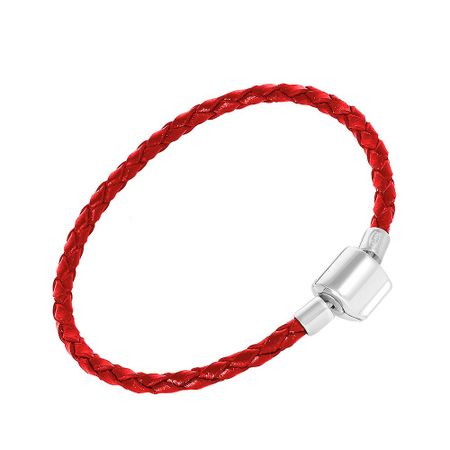 Кожаный браслет с серебряным замком