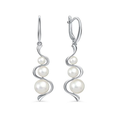 Серебряные серьги с жемчугом и родированием серебряные кольца для салфеток с жемчугом из 12 штук