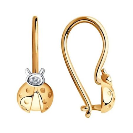 Золотые детские серьги Божья коровка с бриллиантами анатолий федорович дроздов божья коровка попаданец в 60 е