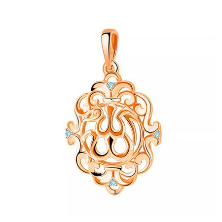 Золотая мусульманская подвеска с фианитами