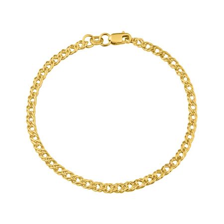 Серебряный браслет Двойной ромб с позолотой