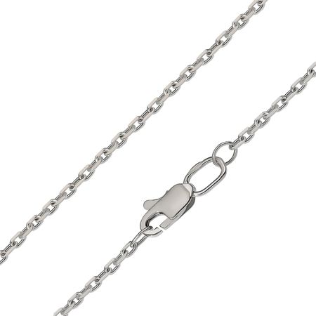 Серебряная полновесная цепочка Квадратный якорь с алмазной гранью