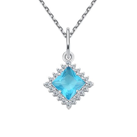 Серебряная подвеска с ювелирным кристаллом и фианитами