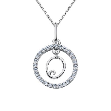 Серебряная подвеска Буква О с фианитами