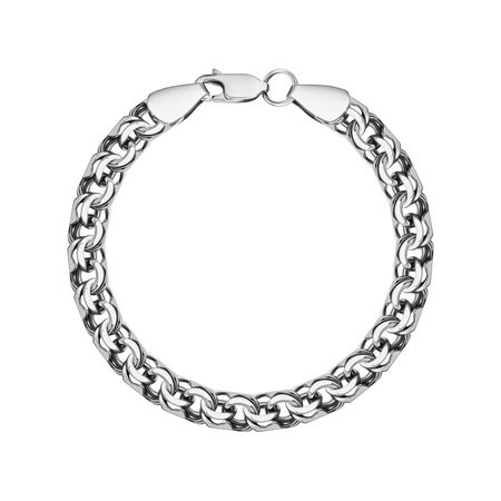 Серебряный браслет Бисмарк с алмазной гранью и чернением