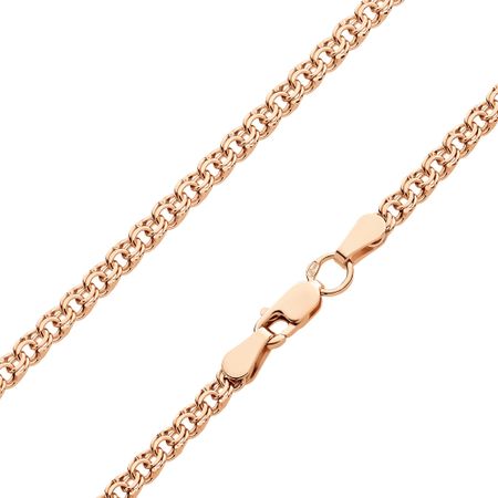 Серебряная цепочка Бисмарк с позолотой и алмазной гранью