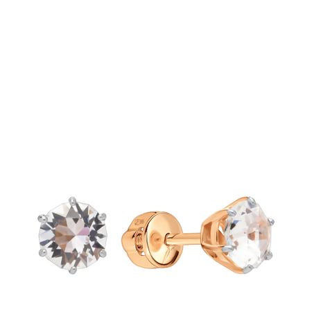 Золотые серьги с кристаллами SWAROVSKI