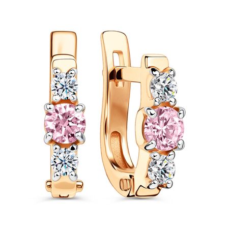 Золотые детские серьги с фианитами