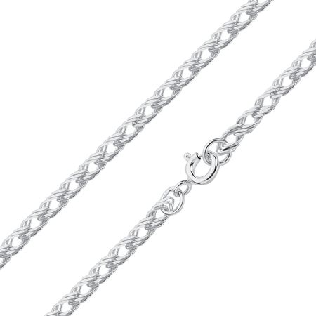 Серебряная цепочка Тройной ромб с алмазной гранью