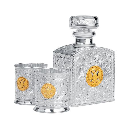 Серебряный набор Герб с позолотой (3 предмета) корней иванович чуковский серебряный герб