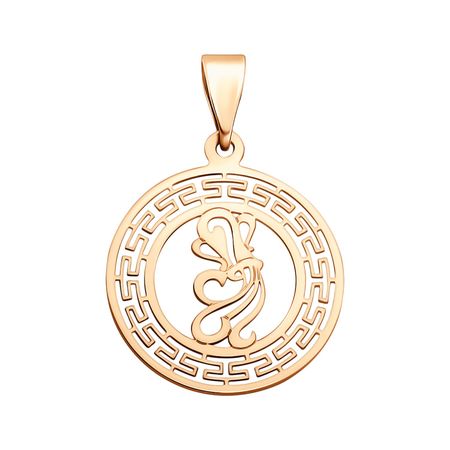 Серебряная подвеска с позолотой со знаком зодиака Водолей