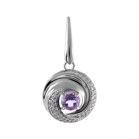 Подвеска из серебра с ювелирным кристаллом и фианитами