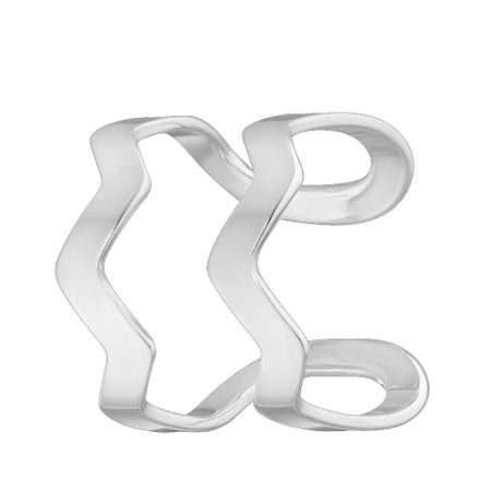 Серебряная серьга-каффа с родированием