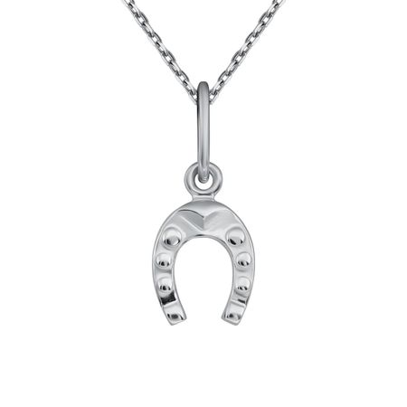Серебряная подвеска Подкова с родированием