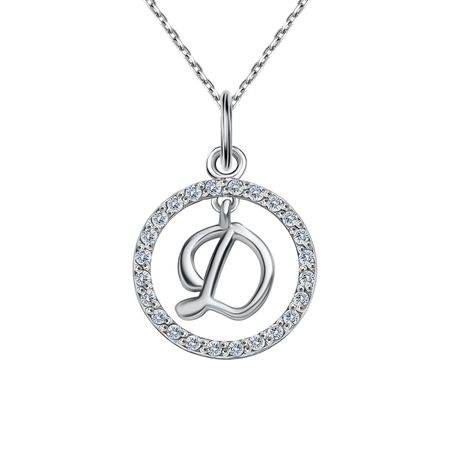 Серебряная подвеска буква Д с фианитами автомобильная 3d abs пластиковая   серебряная буква логотип наклейка задний багажник оформление для honda нефритовая эмблема аксессуары