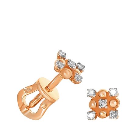 Серьги-пусеты из золота с бриллиантами