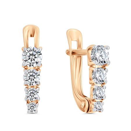 Золотые детские серьги с фианитами