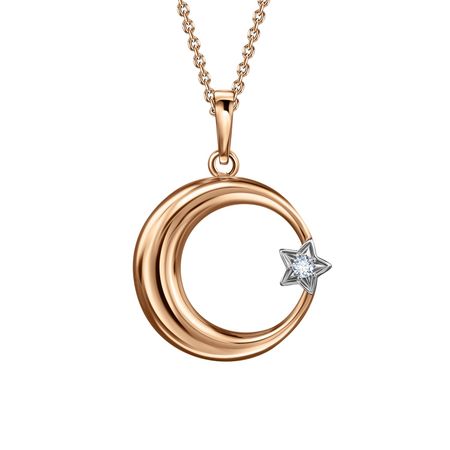 Золотая мусульманская подвеска с фианитом