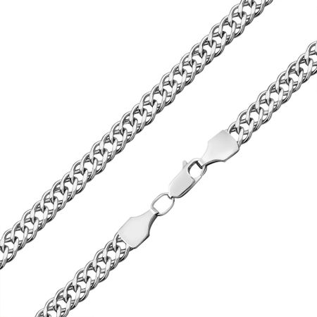 Серебряная полновесная цепочка Двойной ромб с алмазной гранью