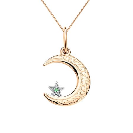 Золотая мусульманская подвеска с фианитом
