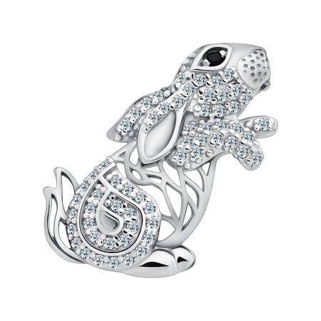 Серебряная брошь Заяц с фианитами роман георгиевич заяц валерий эдуардович бутвиловский владимир витольдович давыдов биология для абитуриентов