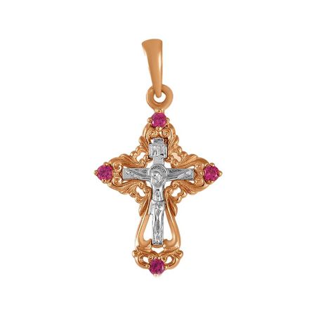 Золотой крест с рубинами
