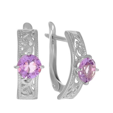 Серьги из серебра с аметистами