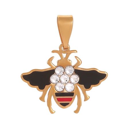 Подвеска Жук из серебра с эмалью и стразами