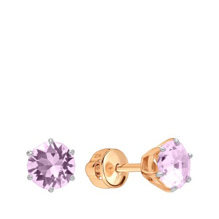 Золотые серьги с кристаллами SWAROVSKI