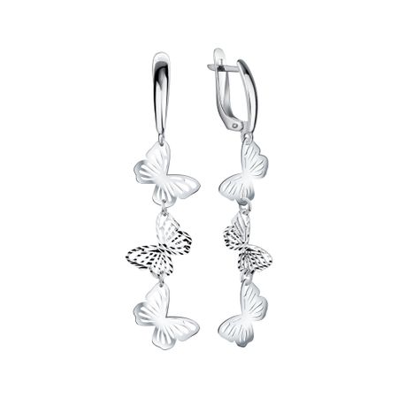 Серебряные серьги Бабочка с алмазной гранью и родированием мебельные петли naierdi мини бабочка бронзовые золотые серебряные 30 шт
