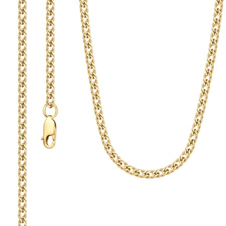 Серебряная полновесная цепочка Двойной ромб с позолотой