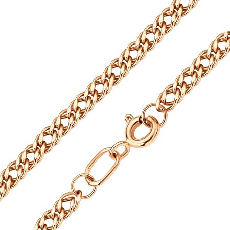 Золотая пустотелая цепочка Двойной ромб с алмазной гранью