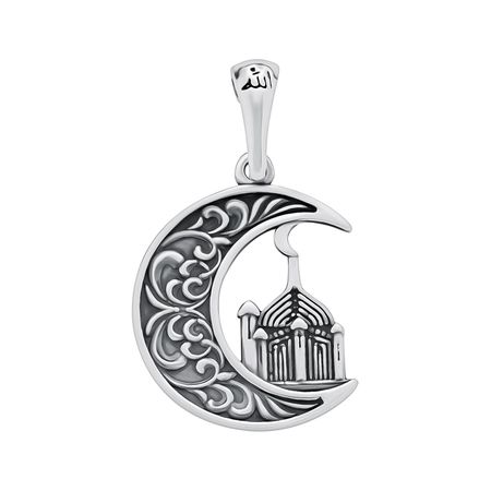 Серебряная мусульманская подвеска с чернением