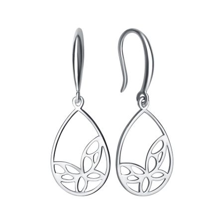 Серебряные серьги Бабочка с родированием мебельные петли naierdi мини бабочка бронзовые золотые серебряные 30 шт